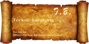 Torkos Barakony névjegykártya